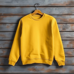 yellow sweatshirt for print on a neutral background. ai generated