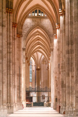 arches of a church building, view from inside