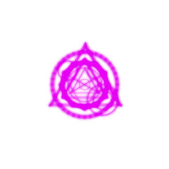 Mystery spell circle. Purple mystical alchemy witchcraft circular emblems