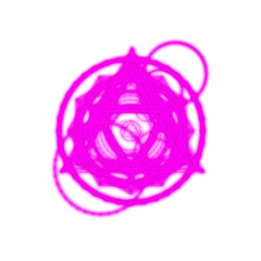 Pink fantasy magic circle. Pentagrams and cast spells