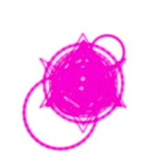 Obraz premium Pink fantasy magic circle. Pentagrams and cast spells