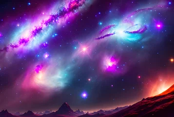 Zelfklevend Fotobehang Galactic Dreamscape Background image © Dhishan