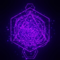 mysterious purple magical circle sign