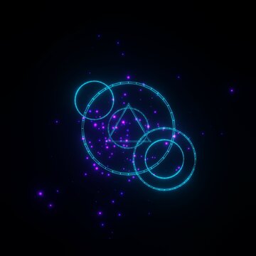 Alchemy blue magic circle. The magic circle, a symbol of mystical geometry