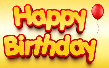 Happy  Birthday Gold 3D