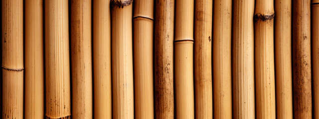 Naklejka premium Detailed bamboo surface, natural wood texture.