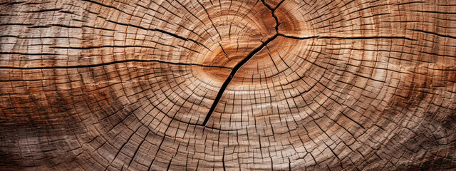 Fototapeta premium Close-up of circular wood pattern with rich details.