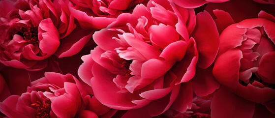 Lush peony petals in macro detail, soft and vibrant.