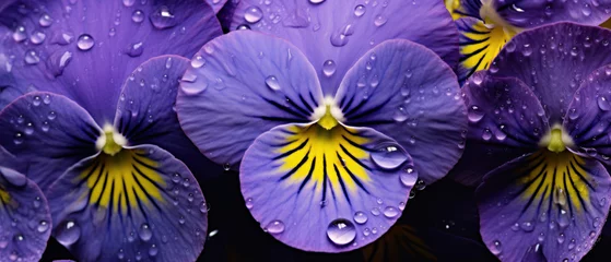 Foto op Plexiglas Detailed macro of pansy petal patterns and hues. © smth.design
