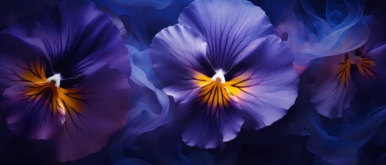 Rolgordijnen Detailed macro of pansy petal patterns and hues. © smth.design
