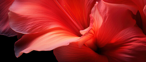 Macro of gladiolus with deep pink ripples and textures. - obrazy, fototapety, plakaty