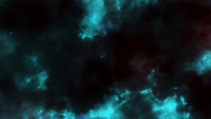 Space scene. Dark blue nebula with stars in cosmos. 3D rendering