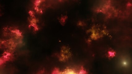 Red galaxy in deep space.