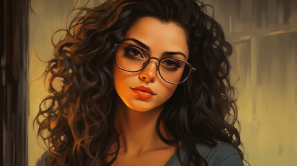 Fototapeta premium portrait of a woman with glasses