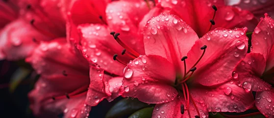 Gardinen Lush azalea petals, dew-kissed in soft morning light. © smth.design
