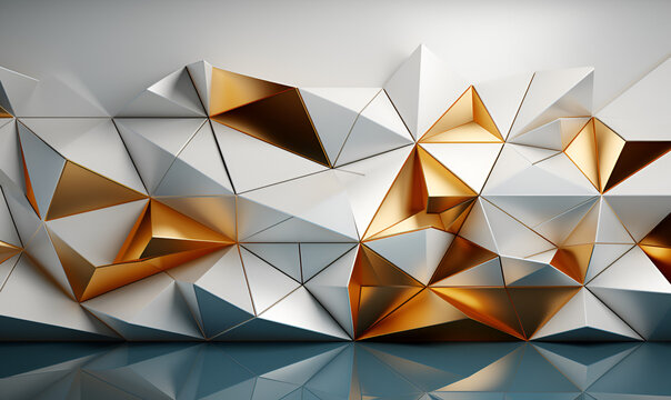 Abstract minimalist wallpaper for desktop with geometrical figures - Generative AI