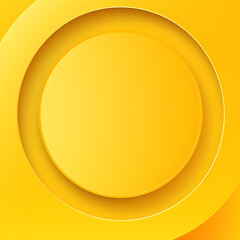 Gradient modern geometric abstract yellow circle background with empty space in the middle
