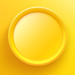Empty circle round shape plate on yellow gradient background