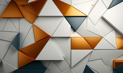 Abstract minimalist wallpaper for desktop with geometrical figures - Generative AI