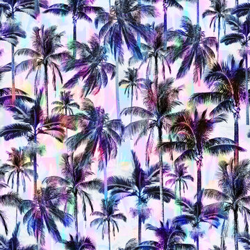 Seamless Colorful Hawaii Palms Pattern. Seamless pattern of Hawaii Palms in colorful style. Add color to your digital project with our pattern!