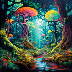 Psychedelic Forest Dreamscape