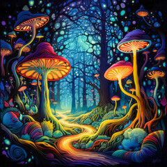 Psychedelic Forest Dreamscape