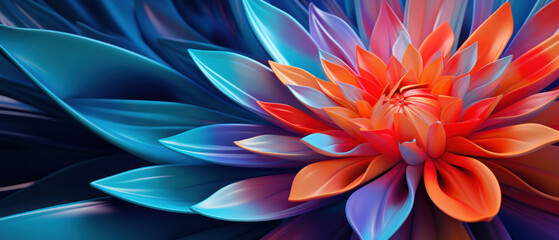 Fototapeta na wymiar Vibrant 3D flower close-up with layered petals and rich hues.