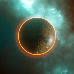 Obraz premium Deep space planets, science fiction imagination of cosmos landscape.