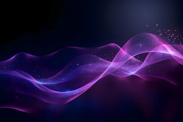 Digital purple particles wave and light abstract background. High-resolution