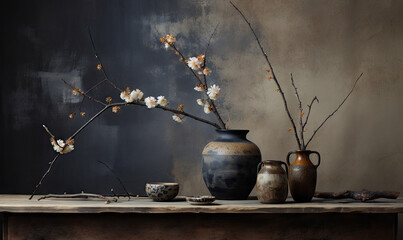 Wabi-sabi aesthetic: beauty in imperfection and transience.
