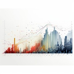 business graph with arrow. Abstract financial chart with arrows.