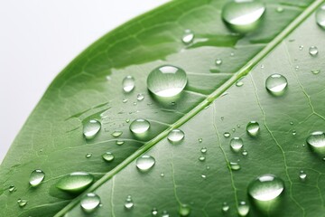 Fototapeta na wymiar Water drops on leaf
