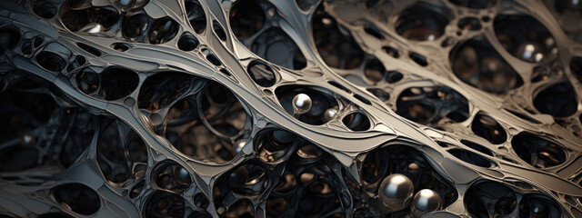 Microscopic steel texture, abstract metallic art.