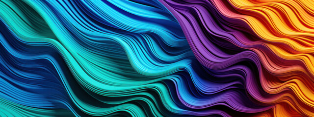 Fototapeta premium Rainbow wave texture, microscopic color blend.