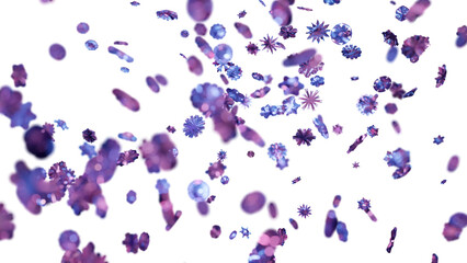 Christmas snow whirl falling snowflakes on transparent background. Winter snowfall.