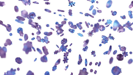 Falling down real snowflakes