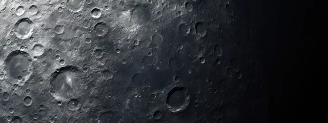 Foto op Canvas Detailed moon surface with craters and textures. © smth.design