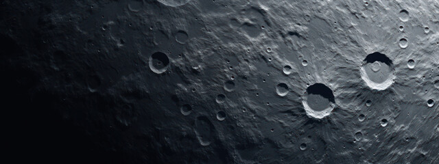 Detailed moon surface with craters and textures.