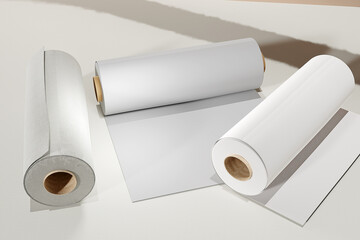 White wrinkled fabric texture. Fabric 3d render mockup.