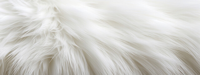 Fototapeta premium Close-up of luxurious plush white fur close-up.