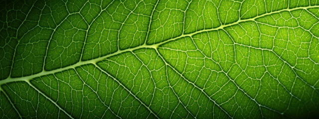 Macro shot highlighting the natural veins and shades of a leaf.