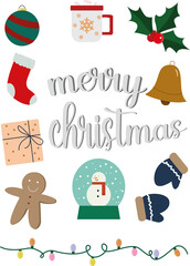 Set of christmas elements