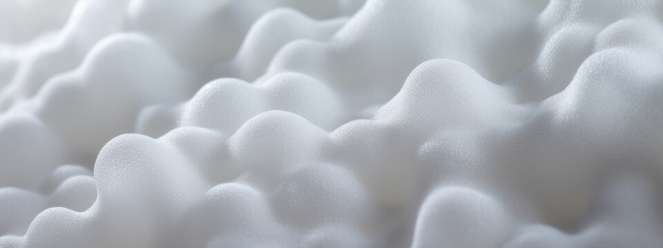 Macro shot of white foam texture. © smth.design