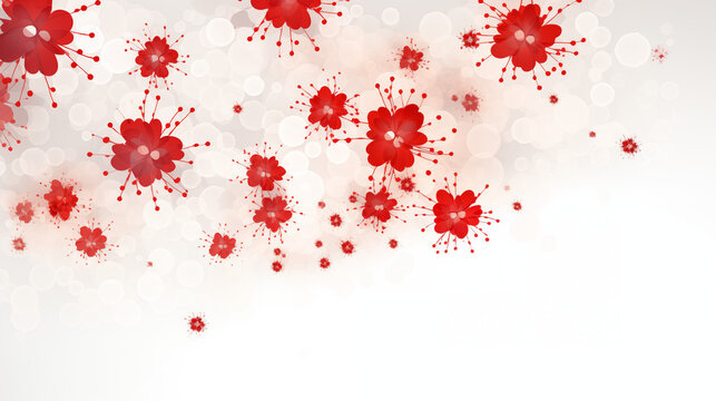 Czerwone kwiaty na białym tle - tapeta w barwach narodowych polski. © yeseyes9