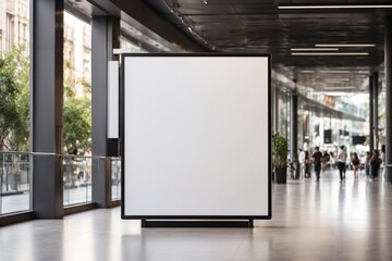 display blank clean screen or signboard mockup for offers or advertisement in public area. ai generative - obrazy, fototapety, plakaty