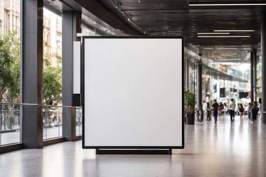 Display Blank Clean Screen Or Signboard Mockup For Offers Or Advertisement In Public Area. Ai Generative