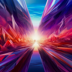 Abstract Gradient Tunnel with Crystal Reflection