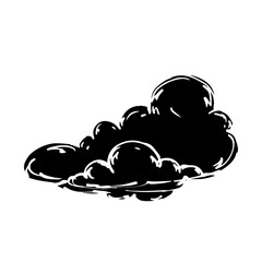 Silhouette, doodle clouds. Vector graphics.