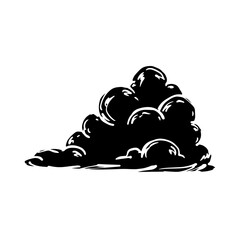 Silhouette, doodle clouds. Vector graphics.