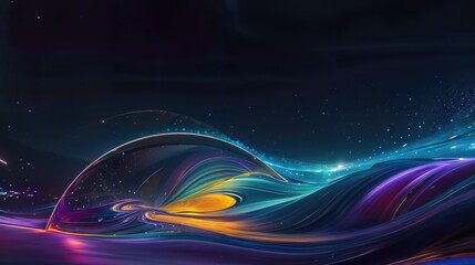 background with curved wave of dark colorful